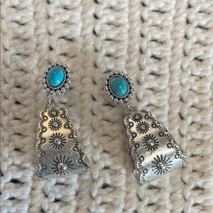 Silver and Turquoise Dangle Earrings